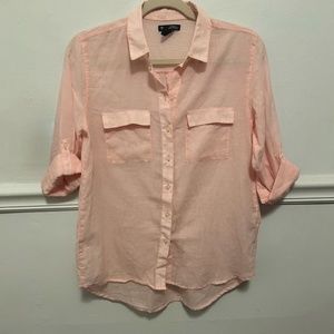 GAP Pink & White Striped Button Down - Size XS